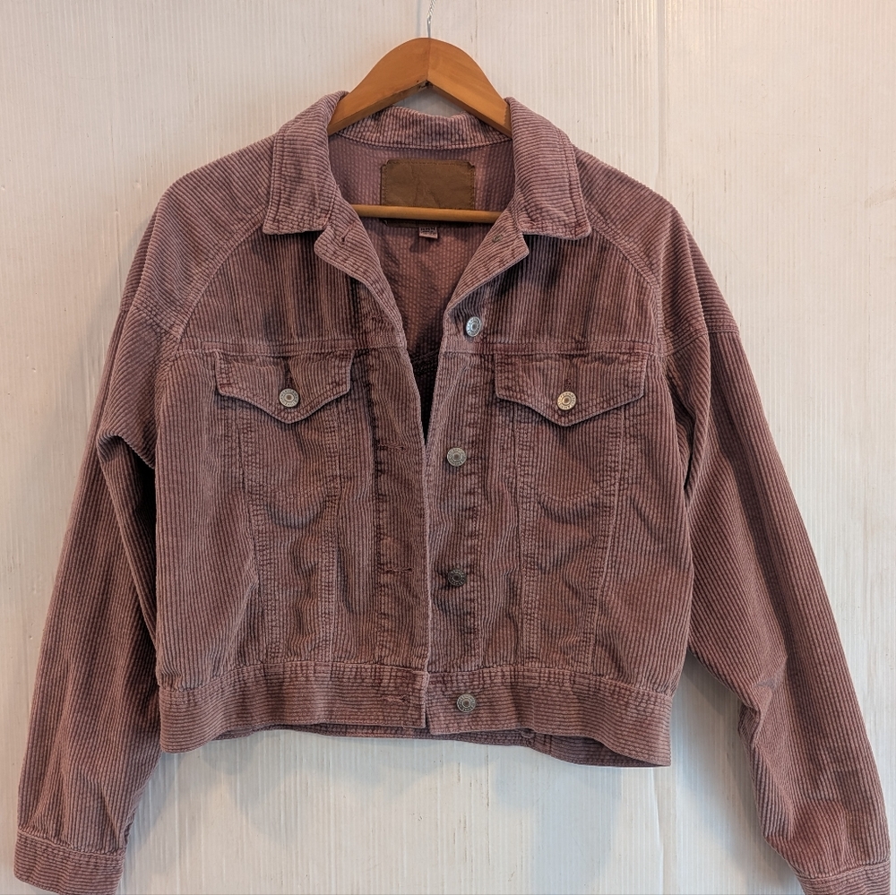 AMERICAN EAGLE Outfitters Mauve Corduroy Jacket Size Medium - Picture 2 of 8